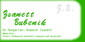 zsanett bubenik business card